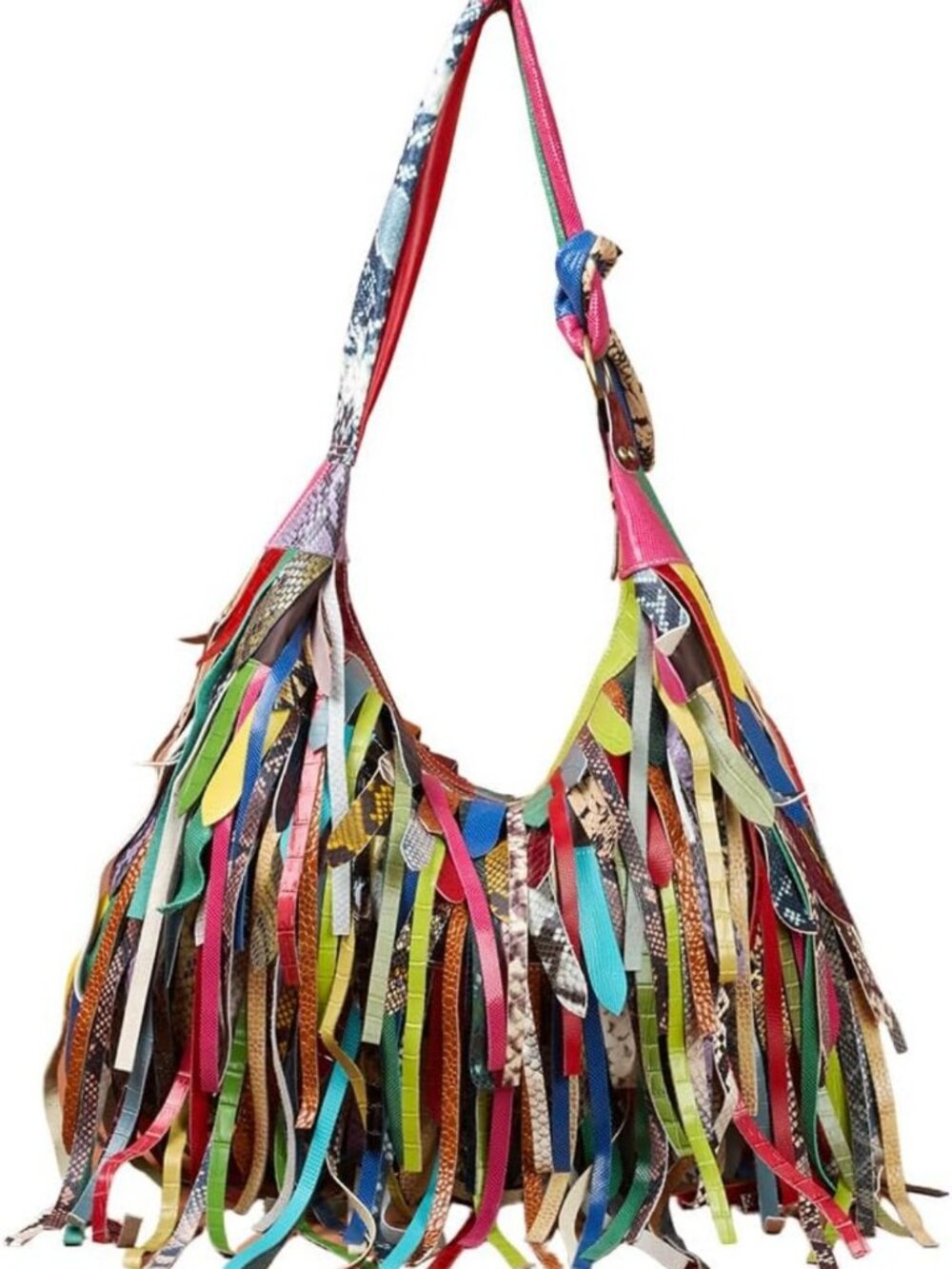 Colorful Sheepskin Patchwork Handbag | Women's Multicolor Shoulder Bag with